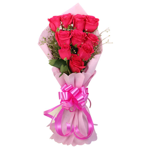 Roses :: Roses Arrangements :: Roses Bouquet :: 10 Red Beauty Roses Bouquet