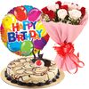 send roses cake with balloon to dhaka
