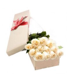send 12 white roses full box arrangement to dhaka, bangladesh