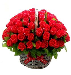 send ​100 red roses in a basket arrangement to dhaka, bangladesh
