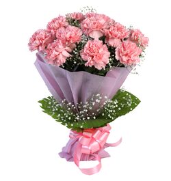 Send Bouquet of 12 pink carnations to Bangladesh