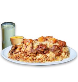 send sultans dine- 1 person kachchi biryani with borhani and jorda/firni to dhaka