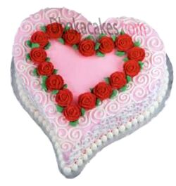 send 4.4 pounds vanilla heart shape cake by coopers to dhaka