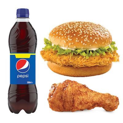 send kfc 2 in 1 meal chicken and burger to dhaka