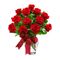 send 12 red roses in glass vase to dhaka, bangladesh
