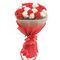 Send 12 Red and White Carnations Bouquet to Bangladesh
